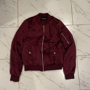 Maroon bomber jacket